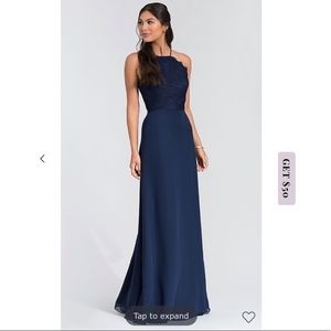 Hayley Paige lace bodice bridesmaids dress